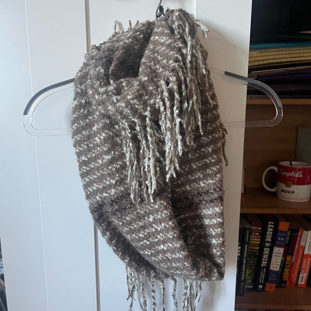 Soft fringe, infinity scarf